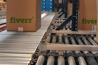 create realistic video with your logistic branding on the container and boxes