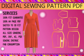 create digital sewing pattern  professionally