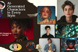 design custom 2d, 3d, or realistic characters and avatars with ai