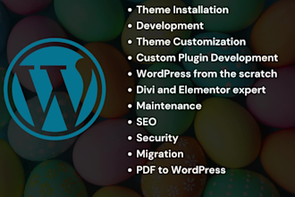do wordpress website, divi theme expert, elementor expert