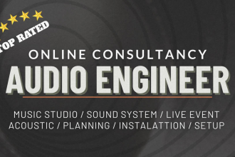 as audio engineer consultant, help sound projects and music studio or live setup