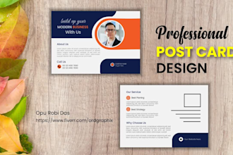 create modern postcard design or mailer and church flyer