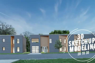 create an awesome architectural sketchup 3d model for you