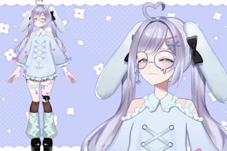 design 2d vtuber model live 2d rigging in vtube studio for live streaming anime
