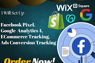 set up facebook pixel ga4 ecommerce tracking and ads conversion tracking