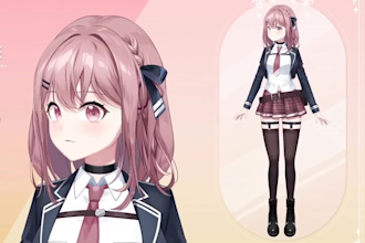 draw and rig live2d model, vtuber model commission anime vtuber for stream