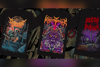 draw dark art horror illustration for merch or album cover