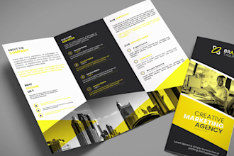 design professional bifold or trifold brochure, flyer and banner