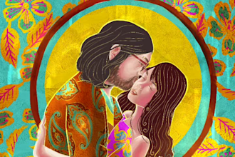 make a couple or family portrait painting in klimt style for mothers day