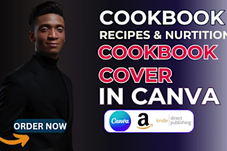 create high quality cookbook recipe, ebook, or cookbook design cover in canva