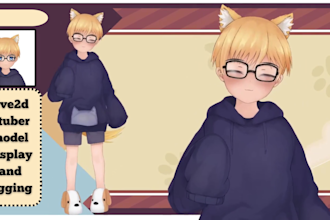 design high quality live 2d vtuber model 2d vtuber commission streaming avatar