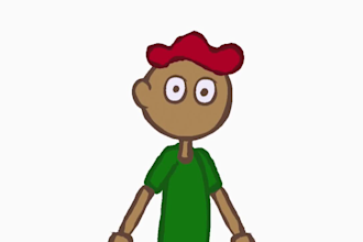 do 2d vintage cartoon character and animation