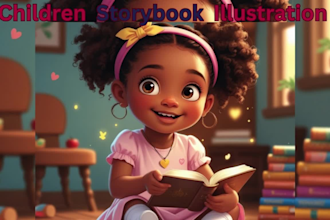 illustrate children story book illustration, children bible book, picture book