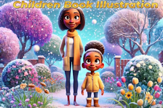 do children book illustration and children story book cover