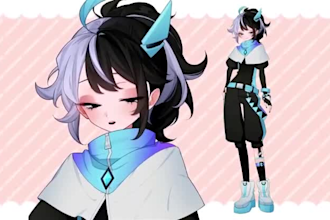 design and rig live2d vtuber model vtuber rigging 2d vtuber design anime