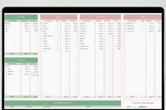 monthly custom budget spreadsheet personal financial tracker planner template