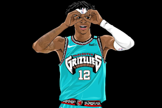 draw sports illustration for athletes or anything