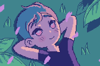 create pixel art animation lofi style in loop