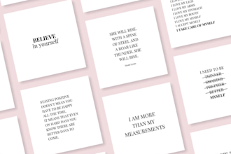 provide ready to post self love, body positivity, quotes posters