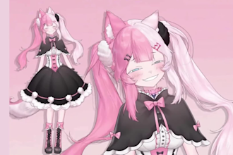 draw and rig live 2d vtuber model, live 2d vtuber model, vtuber commission