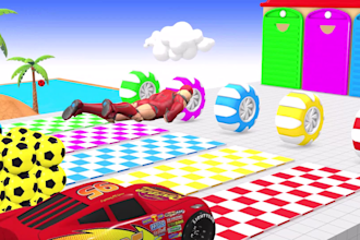 create 3d crossing fountain cartoon for kids paint animals