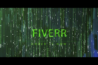 create a cinematic logo animation on a matrix movie level