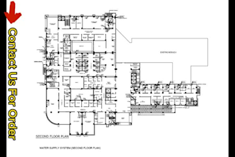 draw 2d floor plan, architectural plan for commercial building