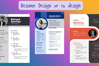 write, design or CV template or edit professional resume