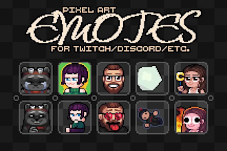 create twitch or discord emotes in pixel art style