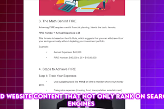 create SEO optimized article on finance