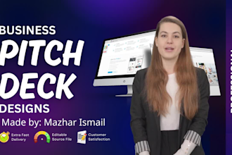 design investor pitch decks, business, educational and powerpoint present