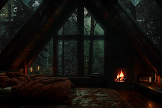 create rain video with natural sound in a cozy room for your you tube