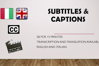 subtitle your video or audio, in italian and english