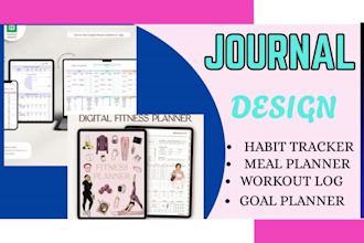 design habit tracker meal planner workout goal planner mood tracker journal