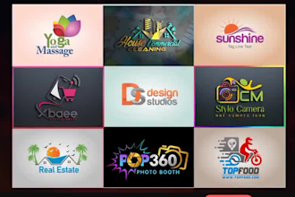 design 3d simple minimalist best outstanding logo with copyright