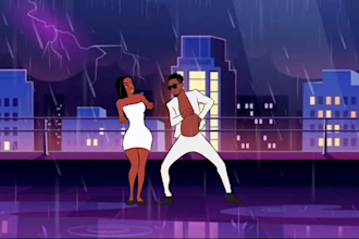 create custom 2d animated cartoon music video