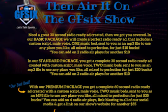 create an amazing radio ready ad for you