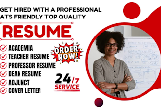 write, rewrite ats teacher resume, professor resume, lecturer academic resume