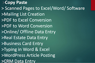 do data collection web research for data scraping, mining, data entry