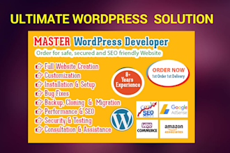 fix, set up and customize your wordpress website woocommerce ecommerce store