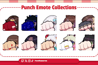 create ych animated punch emote for twitch youtube discord