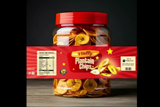 design creative food, snacks, chips, protein bar pouch and packaging label