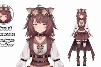 draw and rigging male or female vtuber model, 2d vtuber, 3d vtuber character
