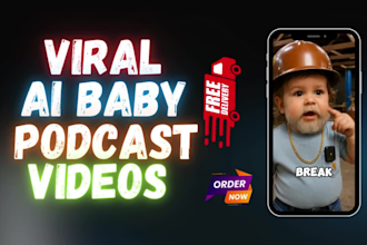 create viral ai baby podcast videos, funny baby podcast, talking ai baby shorts