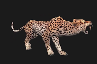 make 3d animal model, realistic fur, animal animation 3d creature with xgen hair
