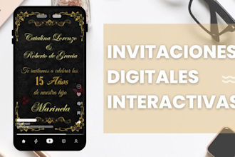 invitaciones interactivas para cumpleaños, bodas, 15 años, infantil