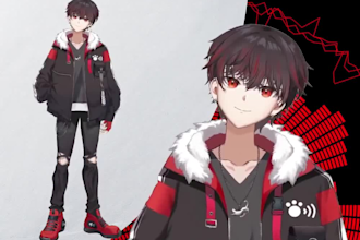 design cute 2d vtuber, live2d model, avatar pngtuber, stream vtuber, 2d art
