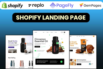 design custom shopify pages and landing page using replo, gempages and pagefly