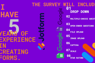 create responsive online surveys,google form, quiz, jot form