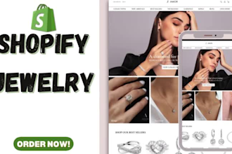 design jewelry shopify store, jewelry luxury website fashion dropshipping store
